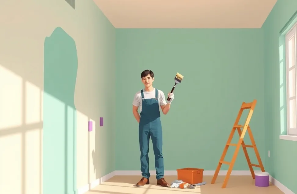 Intérieur rénové après travaux de peinture à Lorient