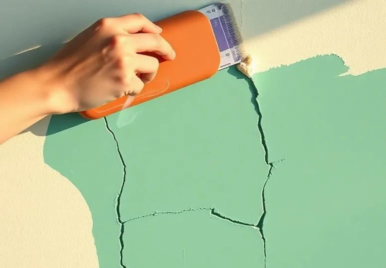 Ponçage et rebouchage des fissures avant mise en peinture